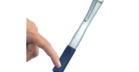 kinsman EZ grip pen with finger example