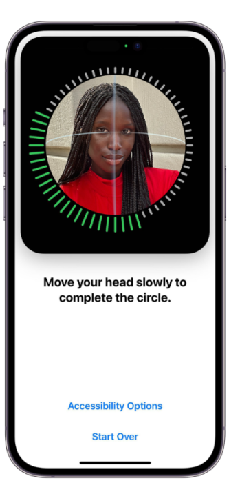 Face ID on iPhone.